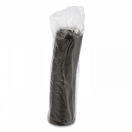 Optima Reclosable Lid, Fits 12 oz to 24 oz Hot Cups, Plastic, Black, 100/Pack, 10 Packs/Carton (16RCLBLK)