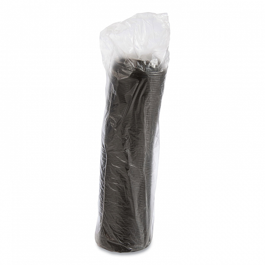 Optima Reclosable Lid, Fits 12 oz to 24 oz Hot Cups, Plastic, Black, 100/Pack, 10 Packs/Carton (16RCLBLK)
