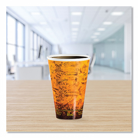 Fusion Escape Foam Hot/Cold Cups, 16 oz, Brown/Black, 1,000/Carton (16U16ESC)