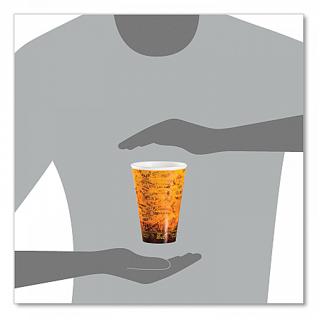 Fusion Escape Foam Hot/Cold Cups, 16 oz, Brown/Black, 1,000/Carton (16U16ESC)