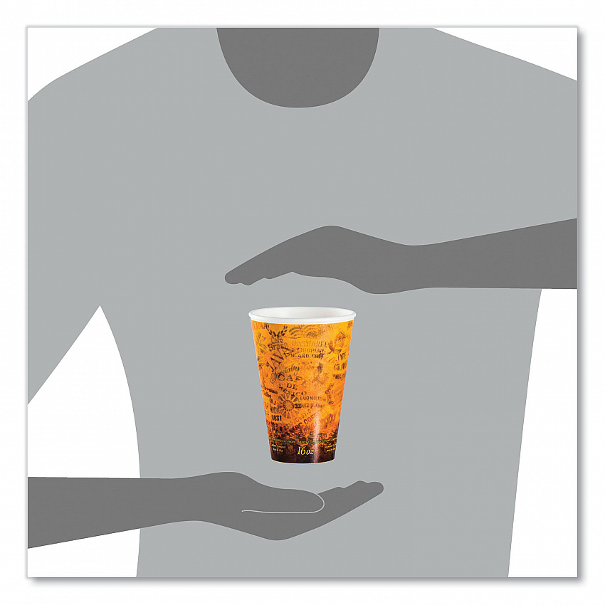 Fusion Escape Foam Hot/Cold Cups, 16 oz, Brown/Black, 1,000/Carton (16U16ESC)