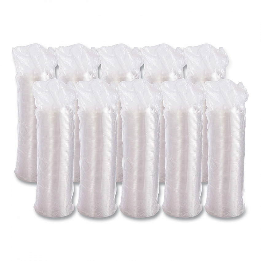 Plastic Dome Lid, Fits 5 oz to 32 oz Hot Cups/Containers, Clear, 100/Pack, 10 Packs/Carton (20DLCR)
