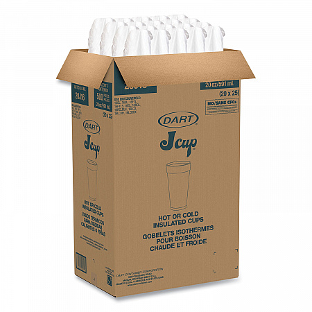 Foam Drink Cups, 20 oz, White, 500/Carton (20J16)