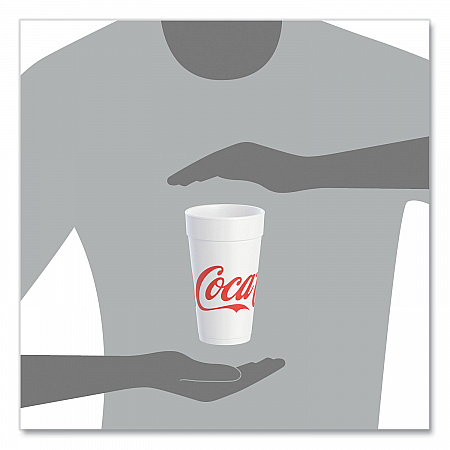 Coca-Cola Foam Cups, 20 oz, White/Red, 25/Bag, 20 Bags/Carton (20J16C)