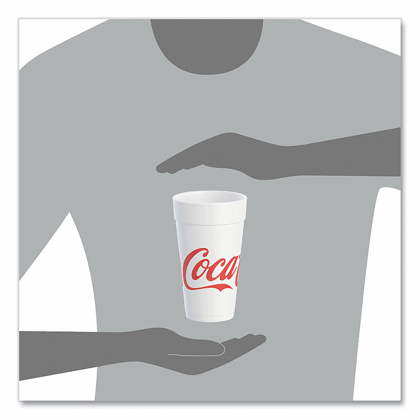 Coca-Cola Foam Cups, 20 oz, White/Red, 25/Bag, 20 Bags/Carton (20J16C)