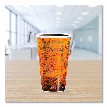 Fusion Escape Foam Hot/Cold Cups, 20 oz, Brown/Black, 500/Carton (20U16ESC)