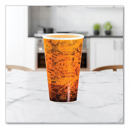 Fusion Escape Foam Hot/Cold Cups, 20 oz, Brown/Black, 500/Carton (20U16ESC)