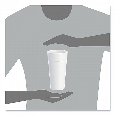Foam Drink Cups, Hot/Cold, 24 oz, White, 25/Bag, 20 Bags/Carton (24J16)
