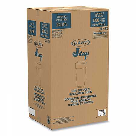 Coca-Cola Foam Cups, 24 oz, White/Red, 20/Bag, 25 Bags/Carton (24J16C)