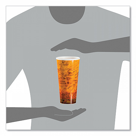 Fusion Escape Foam Hot/Cold Cups, 24 oz, Brown/Black, 500/Carton (24U16ESC)