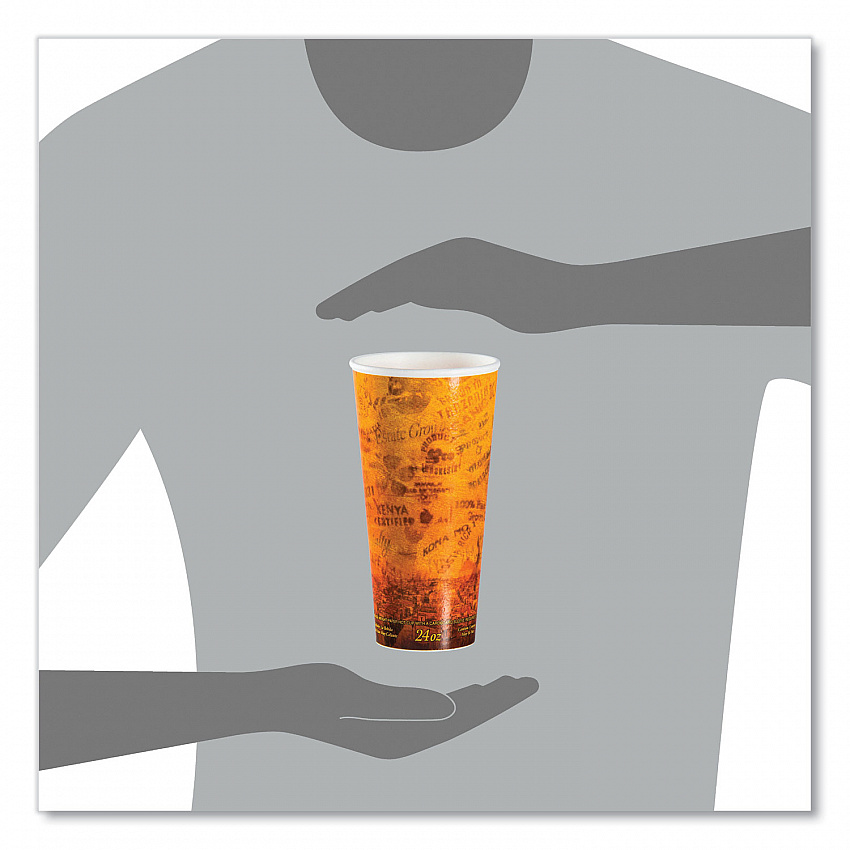 Fusion Escape Foam Hot/Cold Cups, 24 oz, Brown/Black, 500/Carton (24U16ESC)
