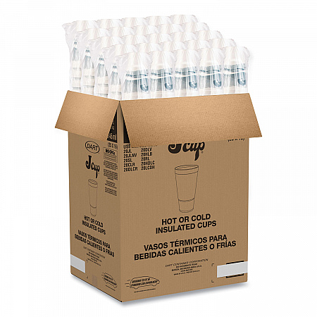 Horizon Hot/Cold Foam Drinking Cups, 32 oz, White/Teal, 16/Bag, 25 Bags/Carton (32AJ20H)
