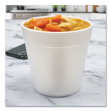 Foam Containers, 32 oz, White, 25/Bag, 20 Bags/Carton (32MJ48)