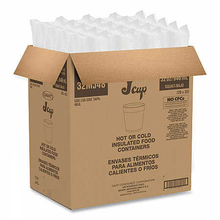 Foam Containers, 32 oz, White, 25/Bag, 20 Bags/Carton (32MJ48)