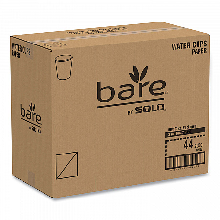 Paper Water Cups, ProPlanet Seal, 3 oz, White, 100/Bag, 50 Bags/Carton (44CT)