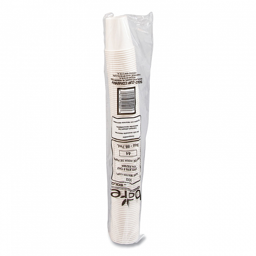 Paper Water Cups, ProPlanet Seal, 3 oz, White, 100/Bag, 50 Bags/Carton (44CT)