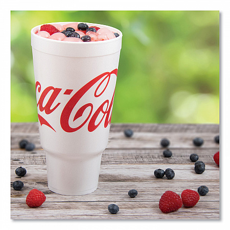 Coca-Cola Foam Cups, 44 oz, White/Red, 20/Bag, 15 Bags/Carton (44AJ32C)