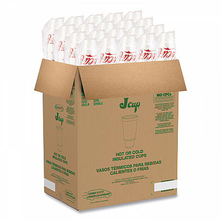 Coca-Cola Foam Cups, 44 oz, White/Red, 20/Bag, 15 Bags/Carton (44AJ32C)