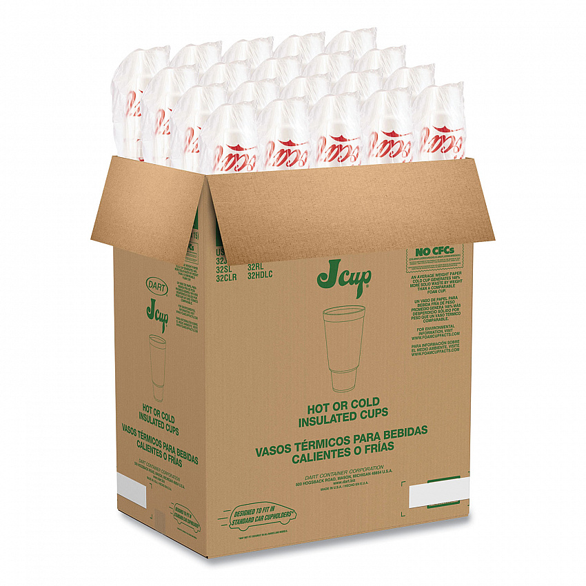 Coca-Cola Foam Cups, 44 oz, White/Red, 20/Bag, 15 Bags/Carton (44AJ32C)