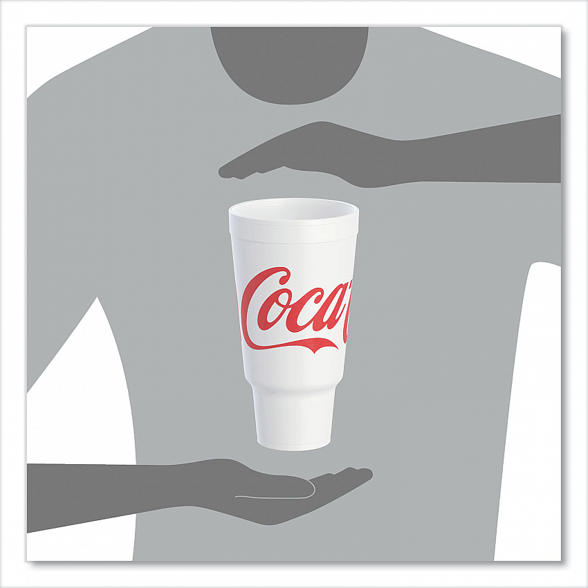Coca-Cola Foam Cups, 44 oz, White/Red, 20/Bag, 15 Bags/Carton (44AJ32C)