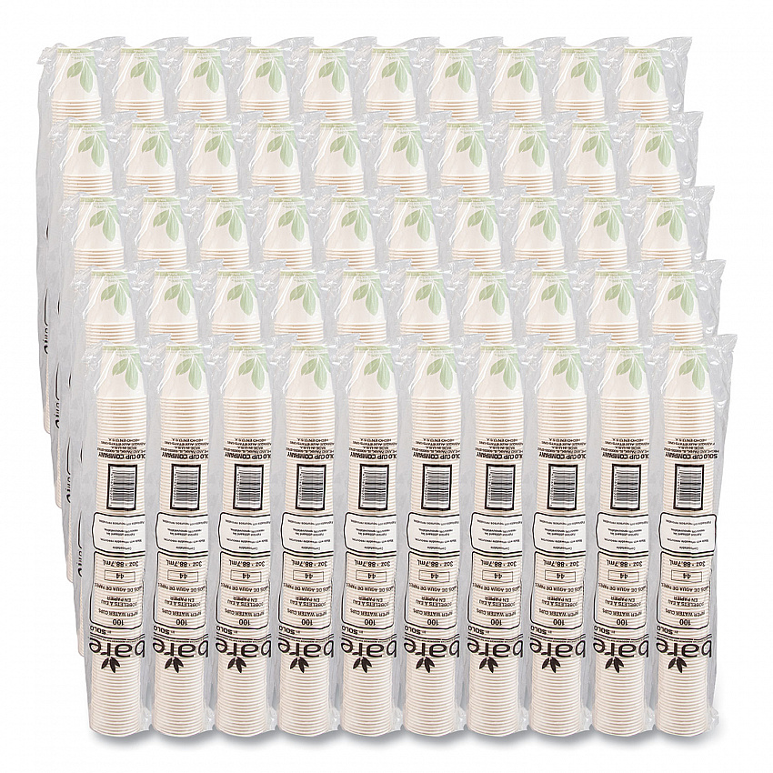Bare Eco-Forward Treated Paper Cold Cups, ProPlanet Seal, 3 oz, Bare Design, 100/Sleeve, 50 Sleeves/Carton (44BB)