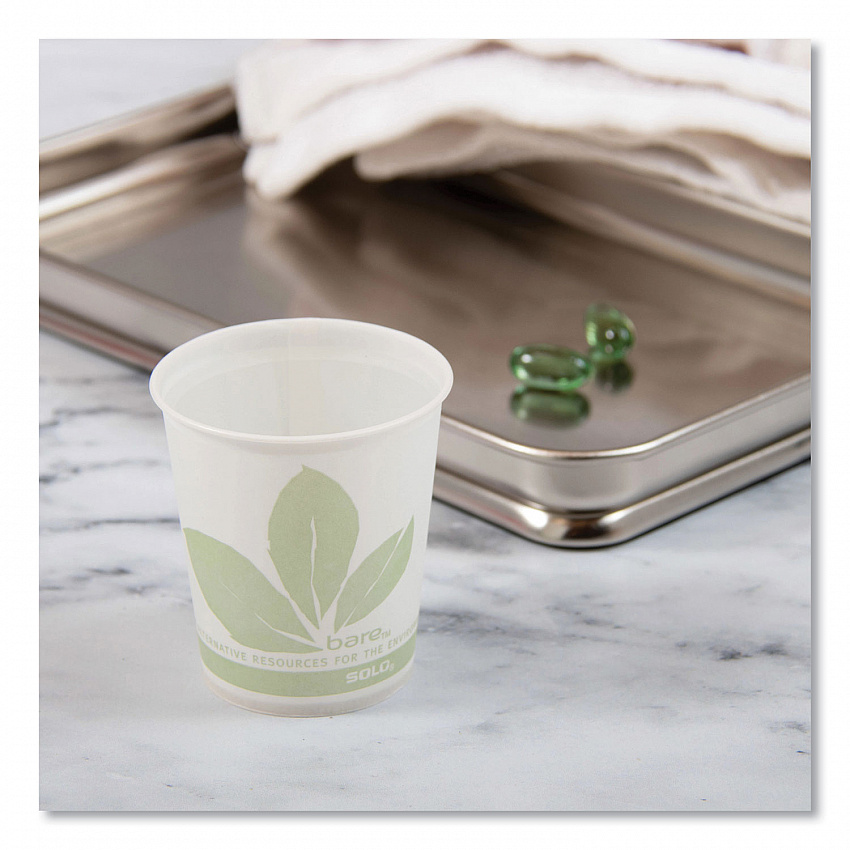 Bare Eco-Forward Treated Paper Cold Cups, ProPlanet Seal, 3 oz, Bare Design, 100/Sleeve, 50 Sleeves/Carton (44BB)