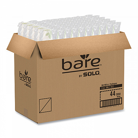 Bare Eco-Forward Treated Paper Cold Cups, ProPlanet Seal, 3 oz, Bare Design, 100/Sleeve, 50 Sleeves/Carton (44BB)