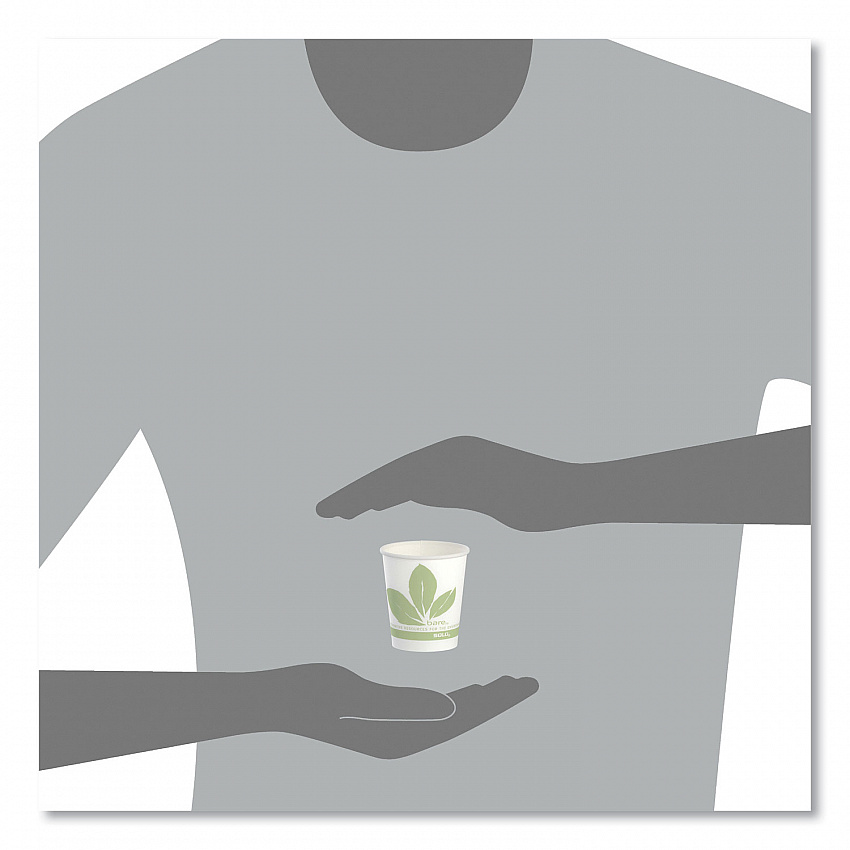 Bare Eco-Forward Treated Paper Cold Cups, ProPlanet Seal, 3 oz, Bare Design, 100/Sleeve, 50 Sleeves/Carton (44BB)