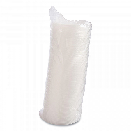 Plastic Lids for Foam Containers, Flat, Vented, Fits 24 oz to 32 oz, Translucent, 100/Pack, 5 Packs/Carton (48JL)