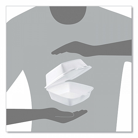 Foam Hinged Lid Containers, 5.38 x 5.5 x 2.88, White, 500/Carton (50HT1)