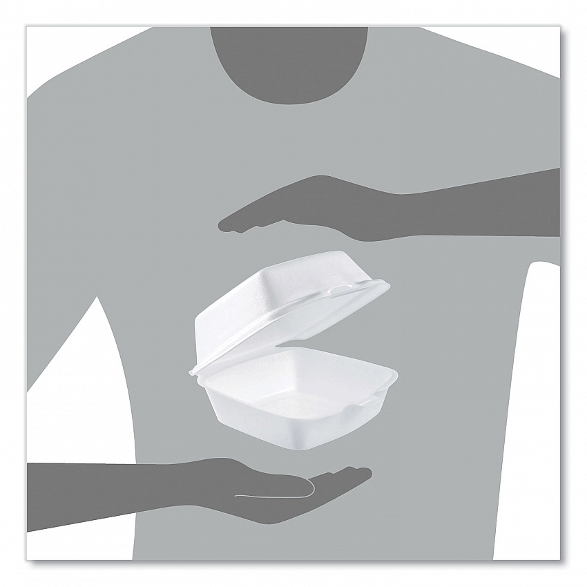 Foam Hinged Lid Containers, 5.38 x 5.5 x 2.88, White, 500/Carton (50HT1)