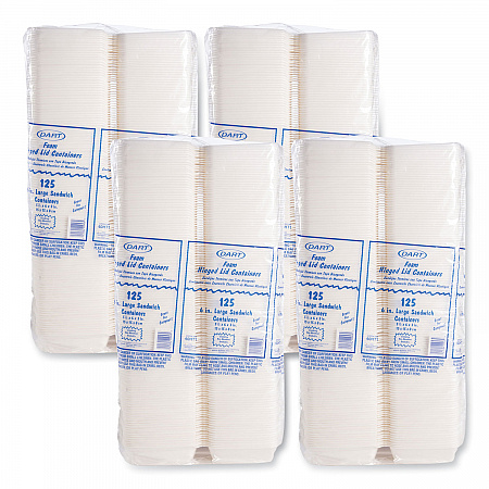 Foam Hinged Lid Containers, 6 x 5.78 x 3, White, 500/Carton (60HT1)