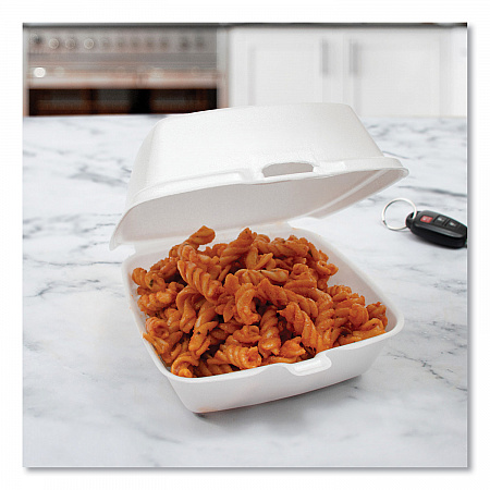 Foam Hinged Lid Containers, 6 x 5.78 x 3, White, 500/Carton (60HT1)