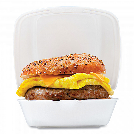 Foam Hinged Lid Containers, 6 x 5.78 x 3, White, 500/Carton (60HT1)