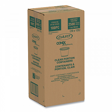 Conex Complements Portion/Medicine Cups, 1 oz, Plastic, Clear, 125/Bag, 20 Bags/Carton (100PC)