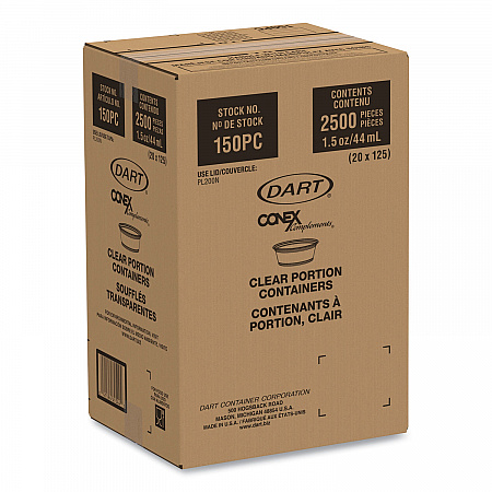 Conex Complements Portion/Medicine Cups, 1.5 oz, Plastic, Translucent, 125/Bag, 20 Bags/Carton (150PC)