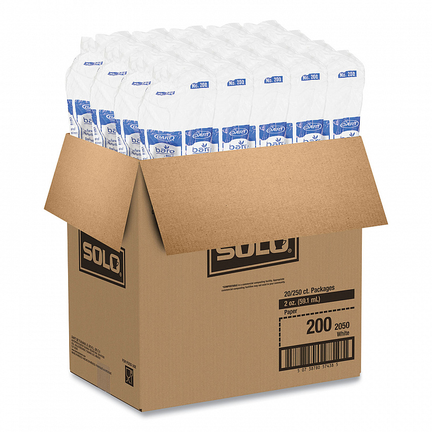 Paper Portion Cups, ProPlanet Seal, 2 oz, White, 250/Bag, 20 Bags/Carton (200)