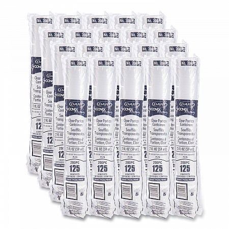 Conex Complements Portion/Medicine Cups, 2 oz, Plastic, Clear, 125/Bag, 20 Bags/Carton (200PC)
