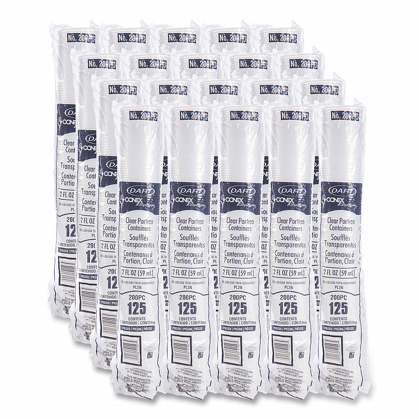 Conex Complements Portion/Medicine Cups, 2 oz, Plastic, Clear, 125/Bag, 20 Bags/Carton (200PC)