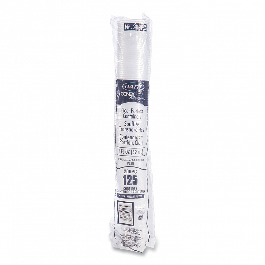 Conex Complements Portion/Medicine Cups, 2 oz, Plastic, Clear, 125/Bag, 20 Bags/Carton (200PC)