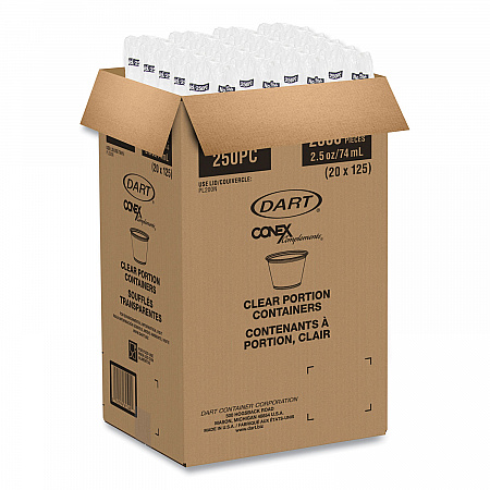 Conex Complements Portion/Medicine Cups, 2.5 oz, Plastic, Clear, 125/Bag, 20 Bags/Carton (250PC)