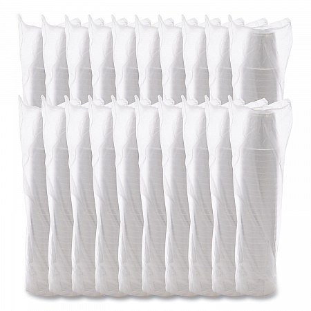 Foam Containers, Squat, 16 oz, White, 25/Bag, 20 Bags/Carton (16MJ20)