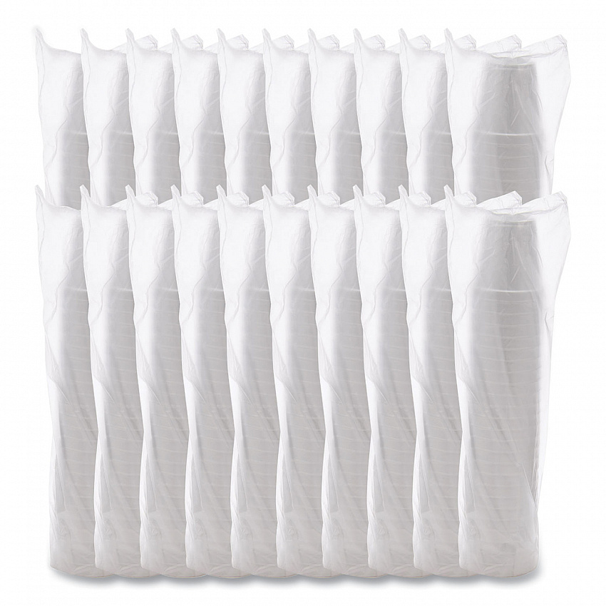 Foam Containers, Squat, 16 oz, White, 25/Bag, 20 Bags/Carton (16MJ20)