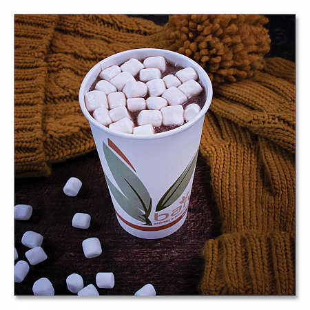 Bare Eco-Forward Recycled Content PCF Paper Hot Cups, ProPlanet Seal, 16 oz, Green/White/Beige, 1,000/Carton (316RC)