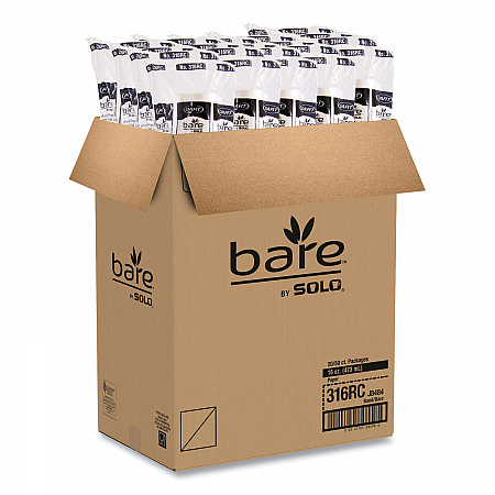 Bare Eco-Forward Recycled Content PCF Paper Hot Cups, ProPlanet Seal, 16 oz, Green/White/Beige, 1,000/Carton (316RC)