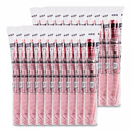 Paper Hot Drink Cups in Bistro Design, 16 oz, Maroon, 50/Pack (316SIPK)