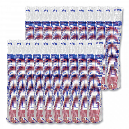 Paper Hot Drink Cups in Bistro Design, 10 oz, Maroon, 50/Pack (370SIPK)