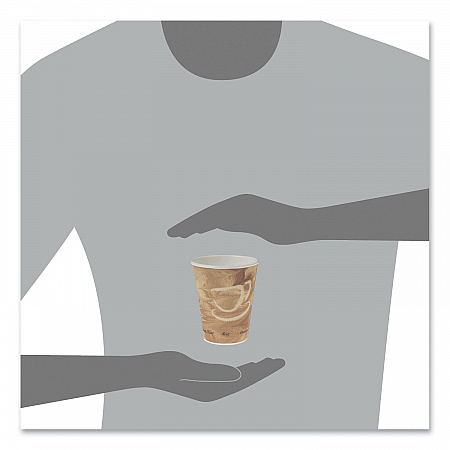Mistique Polycoated Hot Paper Cups, 8 oz, Brown, 50/Sleeve, 20 Sleeves/Carton (378MS)