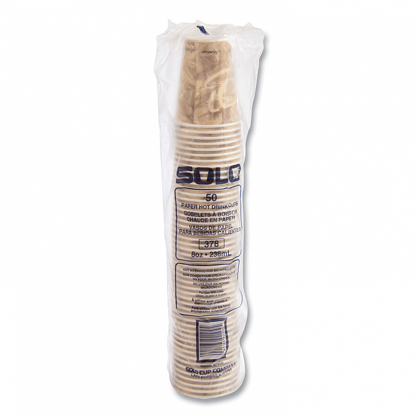 Mistique Polycoated Hot Paper Cups, 8 oz, Brown, 50/Sleeve, 20 Sleeves/Carton (378MS)