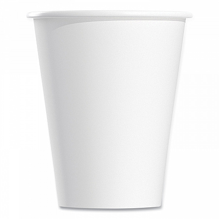 Single-Sided Poly Paper Hot Cups, 8 oz, White, 50/Bag, 20 Bags/Carton (378W2050)